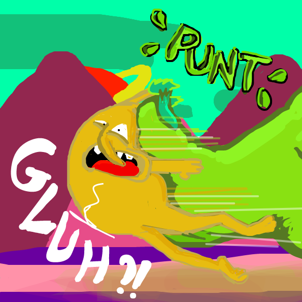 Giant green foot appears. - Online Drawing Game Comic Strip Panel by Ramora