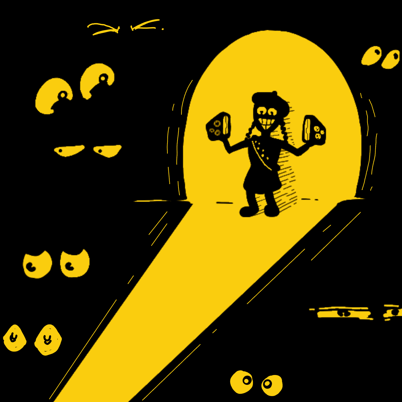 Drawing in Paul goes thru the dark by Wizard Croissant