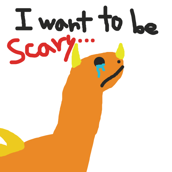 This li'l hatchling wishes to be a scary monstrous dragon. - Online Drawing Game Comic Strip Panel by Tyson Turnpike