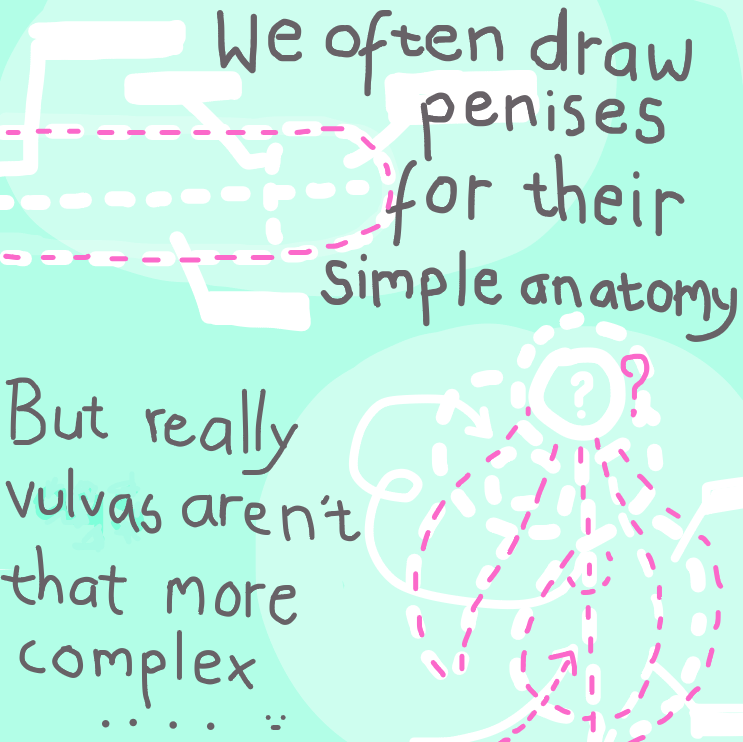 Did you know, that the full shape of a clitoris was only confirmed in year 1998! - Online Drawing Game Comic Strip Panel by Delete