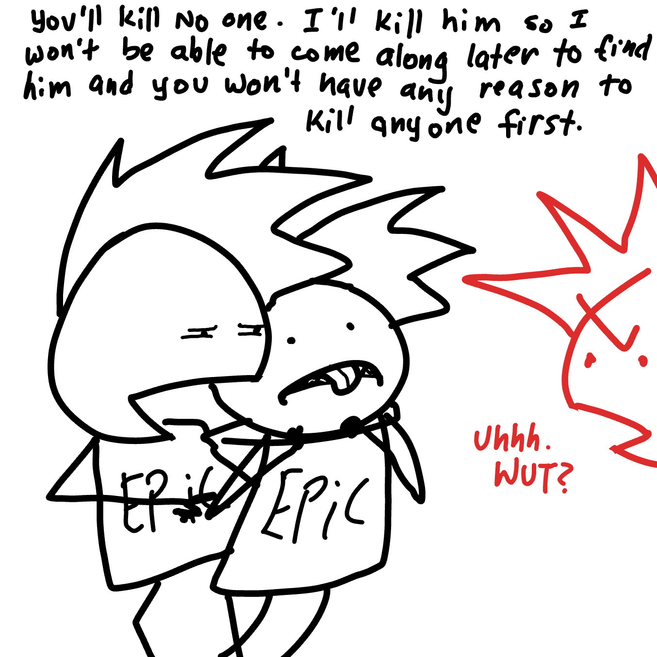 Drawing in Riq's confused adventure (rewritten) by Wizard Croissant