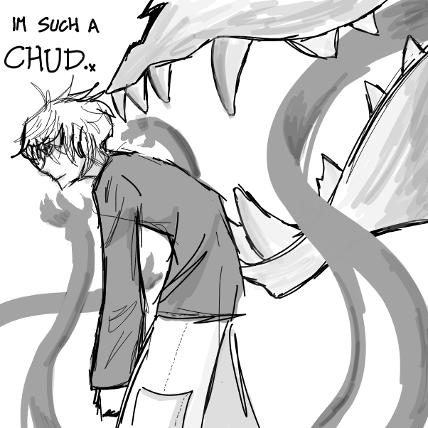 Drawing in im losing it by Rozical