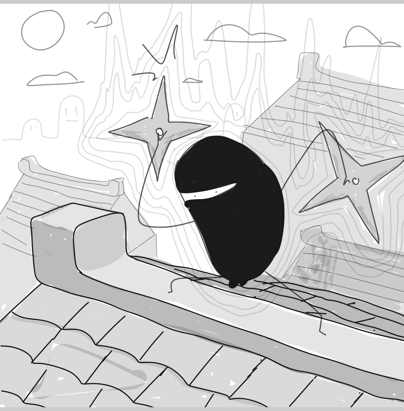 The poised assassin... - Online Drawing Game Comic Strip Panel by Potato Man