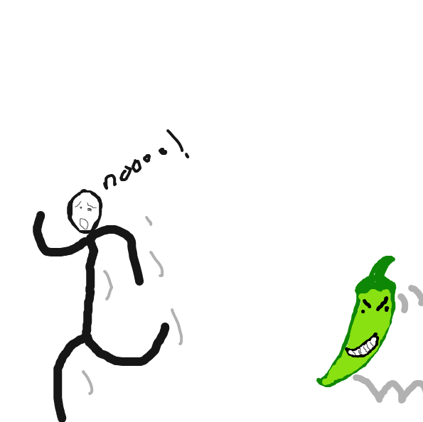 A man is getting chased by a Jalapeño... - Online Drawing Game Comic Strip Panel by Typical_Hetero_Human