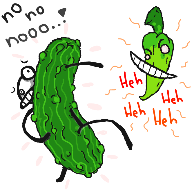 NOW he's in a pickle. - Online Drawing Game Comic Strip Panel by Jyke The Person