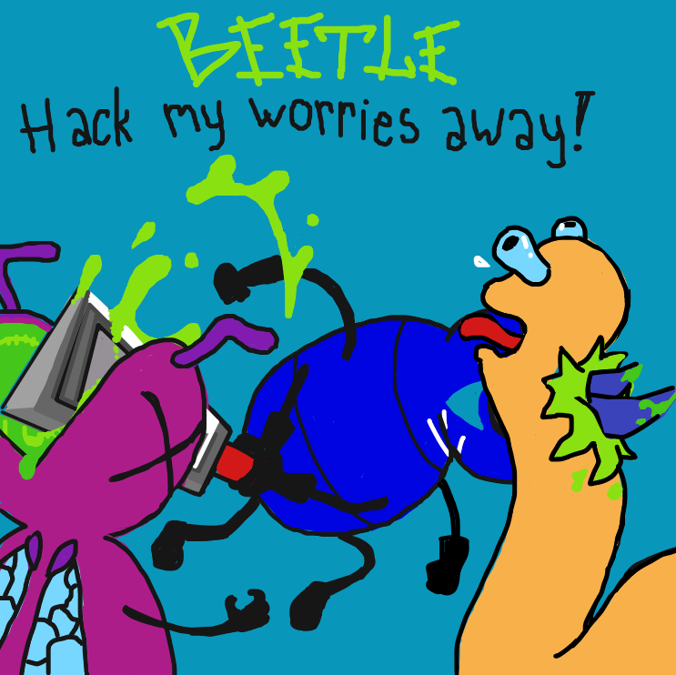 Hacking heads away, let the blood Spray~ - Online Drawing Game Comic Strip Panel by Delete