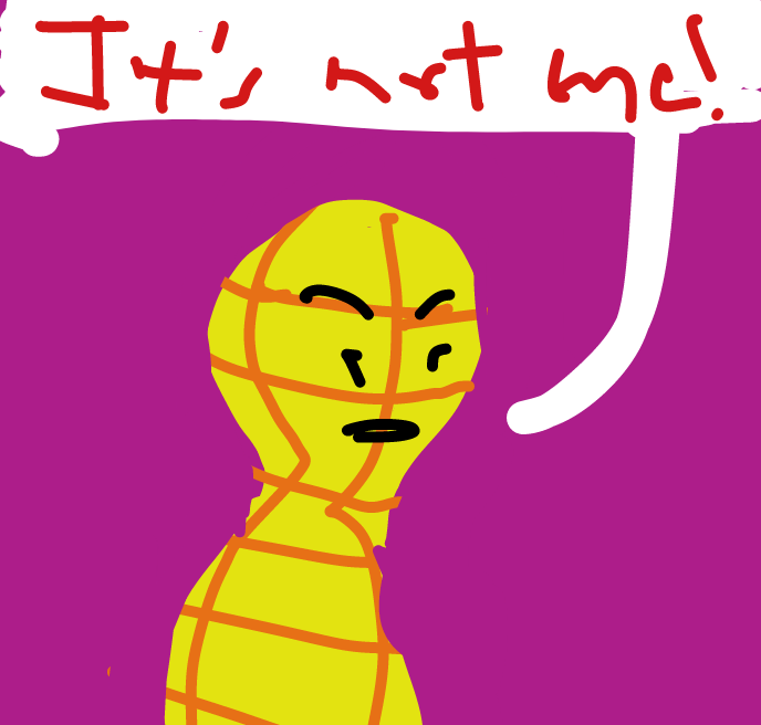 A peanut us denying that he broke something. - Online Drawing Game Comic Strip Panel by LizardPie34