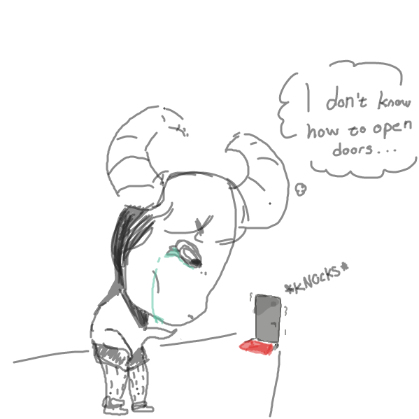 Drawing in The door by ElaPyon