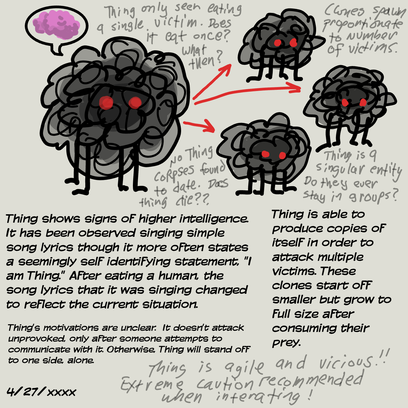 Drawing in "Things" Research Book  by Wizard Croissant