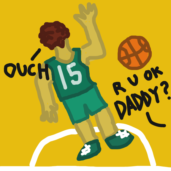 lands funny and falls flat on his face - Online Drawing Game Comic Strip Panel by FJP