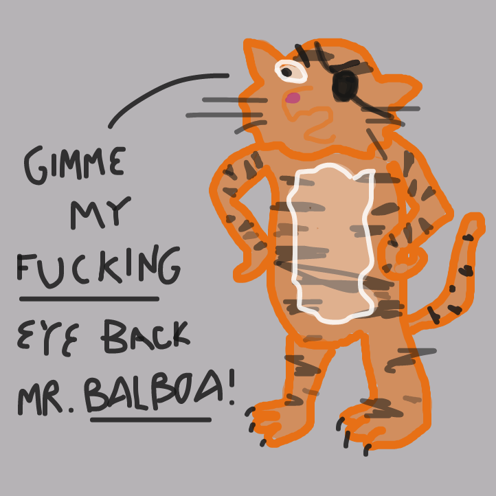 If you haven't heard of it- Google "Eye of the Tiger" or "Rocky Balboa" - Online Drawing Game Comic Strip Panel by FJP