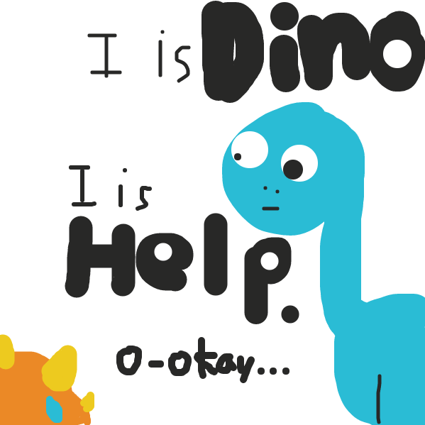 A brachiosaurus comes to save the day! He looks kind of weird though... - Online Drawing Game Comic Strip Panel by Tyson Turnpike
