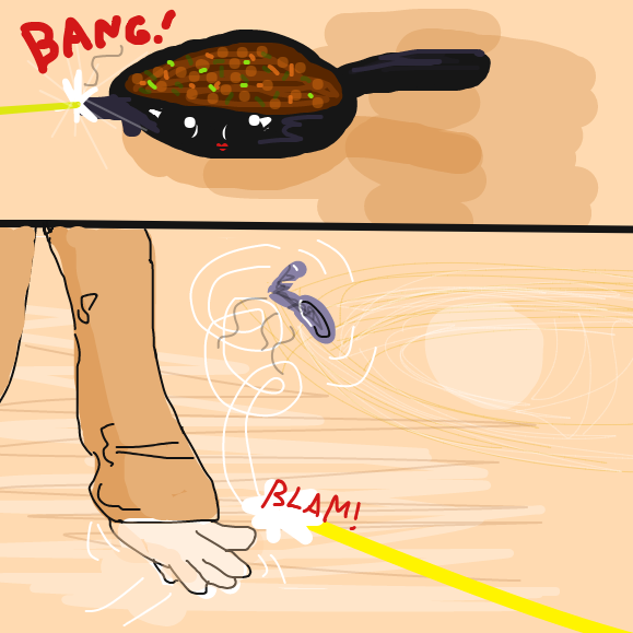 Don't bring a spoon to a gun fight. - Online Drawing Game Comic Strip Panel by Vytron