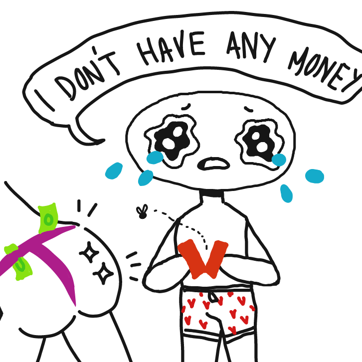 I'M BROKE - Online Drawing Game Comic Strip Panel by PintoBean