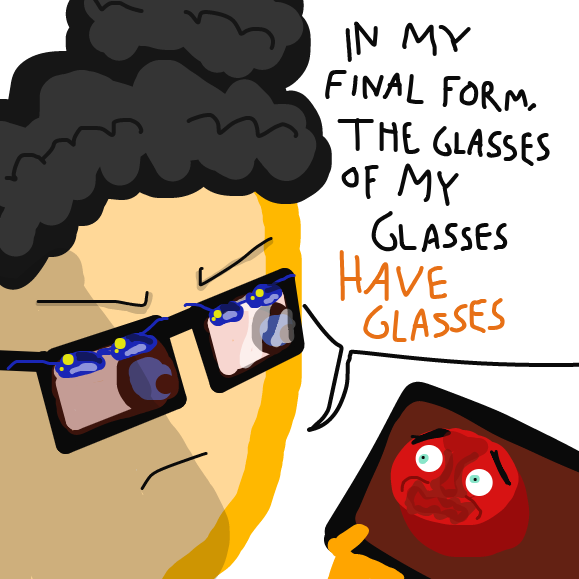Reaching a critical mass of glasses! - Online Drawing Game Comic Strip Panel by Vytron
