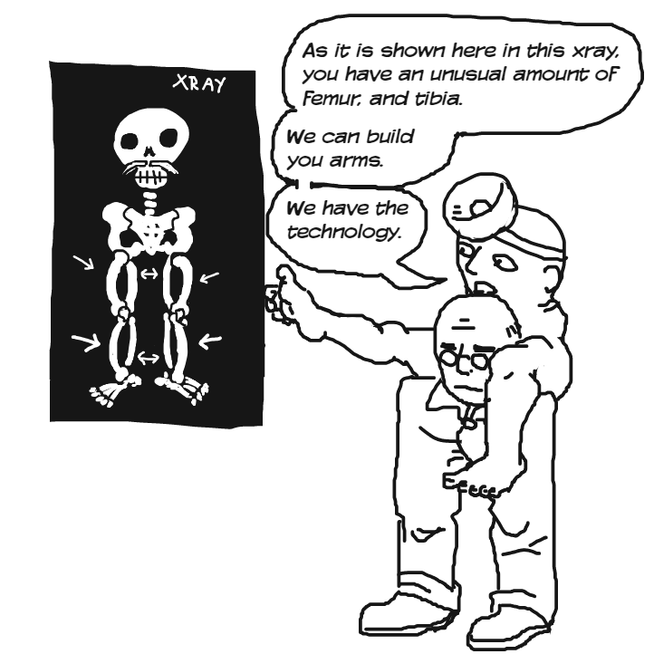 Holy cow, they HAVE the TECHNOLOGY! - Online Drawing Game Comic Strip Panel by Delete