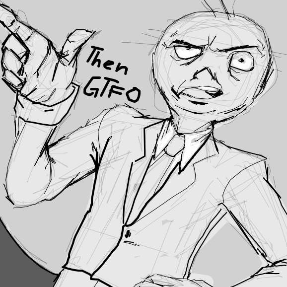 Tsundere doesn't get the job due to lack of interest.  - Online Drawing Game Comic Strip Panel by BusBasher