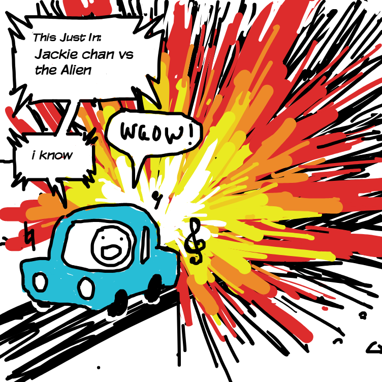 Drawing in jackie chan vs the alien by nooz
