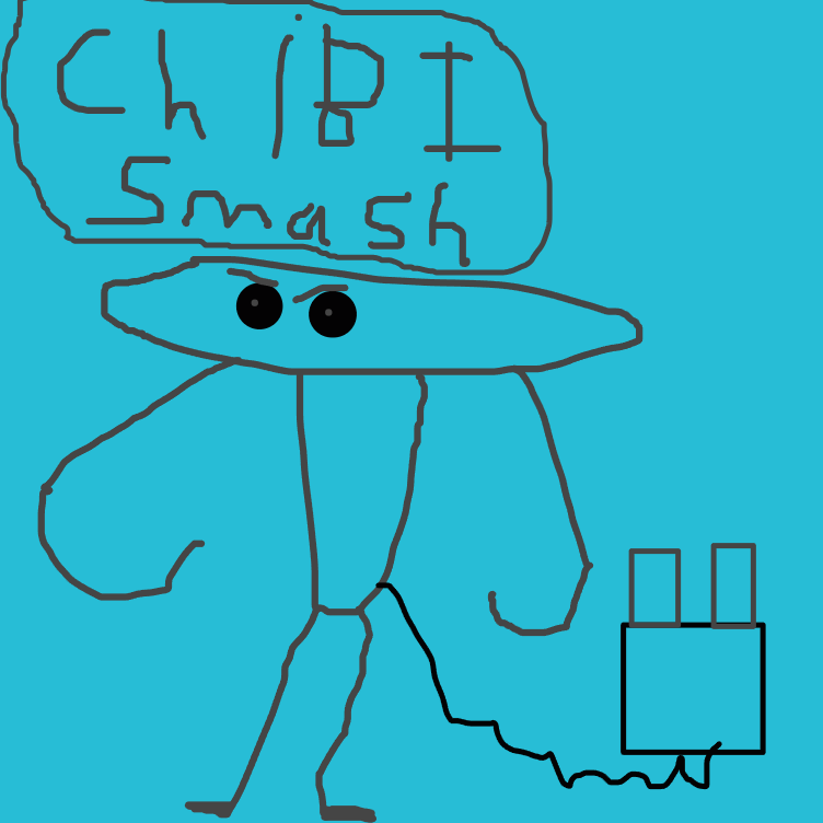 Drawing in chibi robo but buff by peach