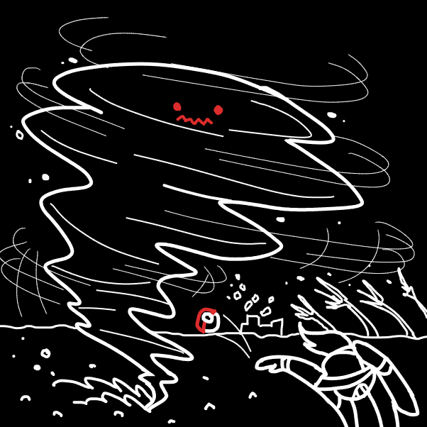 Drawing in a new dark type Pokémon based on a tornado by SeanTrunks