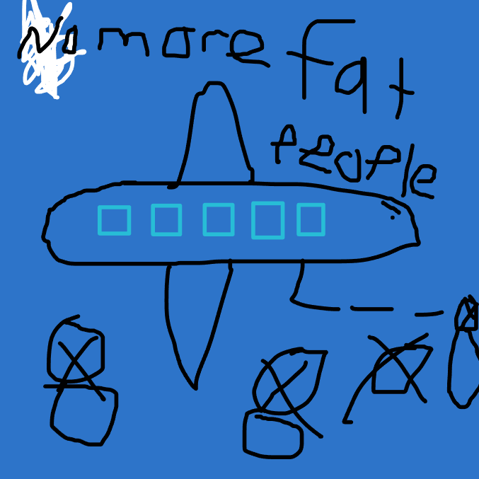 airplane is going around killing fat people - Online Drawing Game Comic Strip Panel by peach