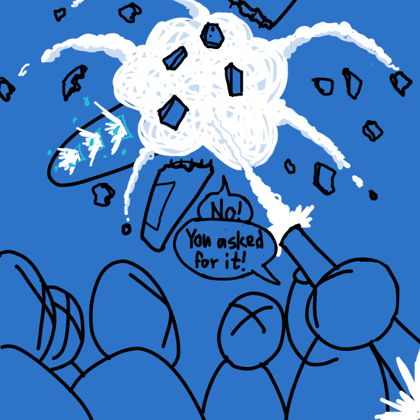 Drawing in airplane has had enough by SeanTrunks
