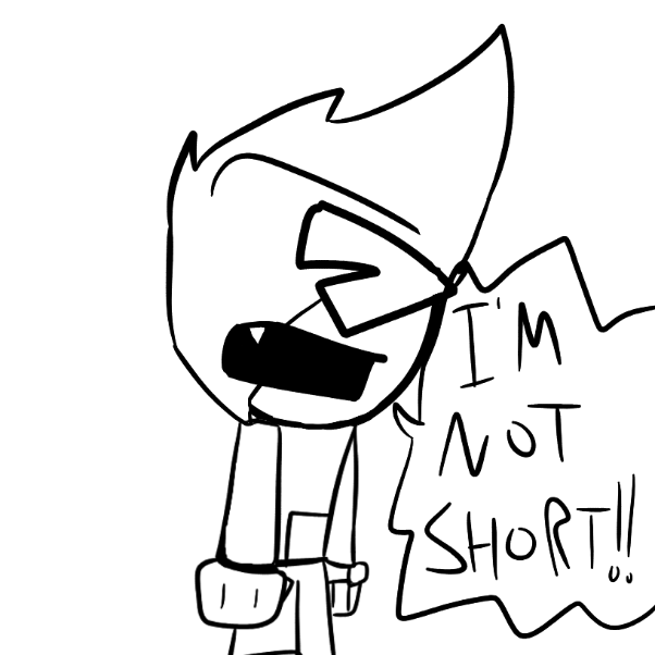 he's canonicially 4 foot 3 - Online Drawing Game Comic Strip Panel by Z.The.Comic