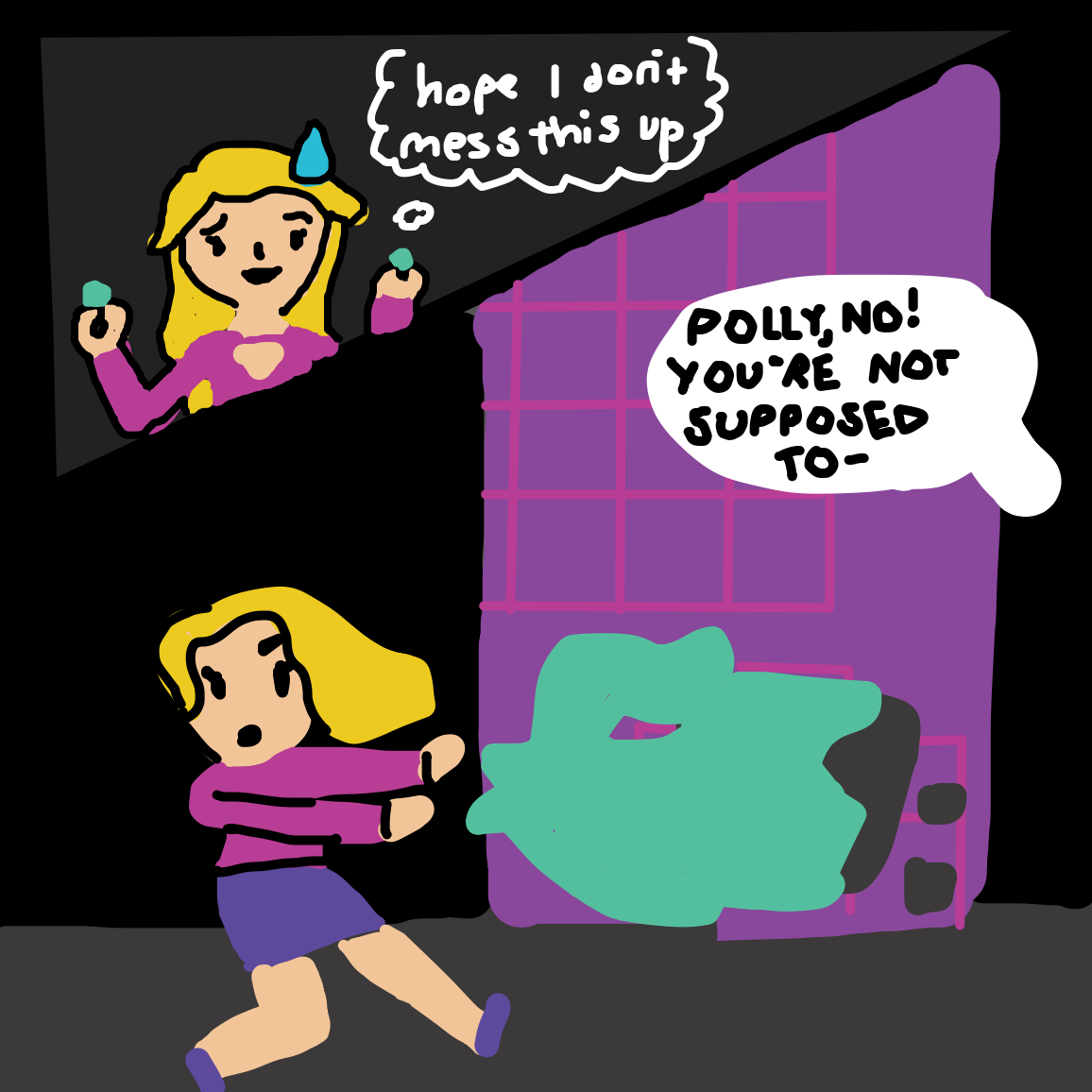 let's make Polly the newbie! - Online Drawing Game Comic Strip Panel by unfortunate fool