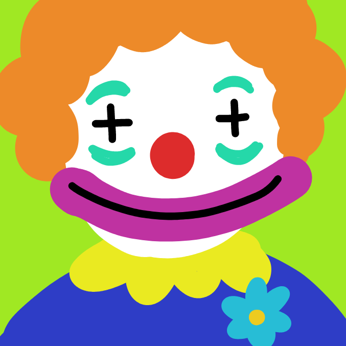 First panel in 🤡 drawn in our free online drawing game