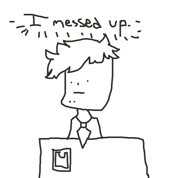 It was at this moment: He knew he had f@#*ed up. - Online Drawing Game Comic Strip Panel by SketchieDotNet