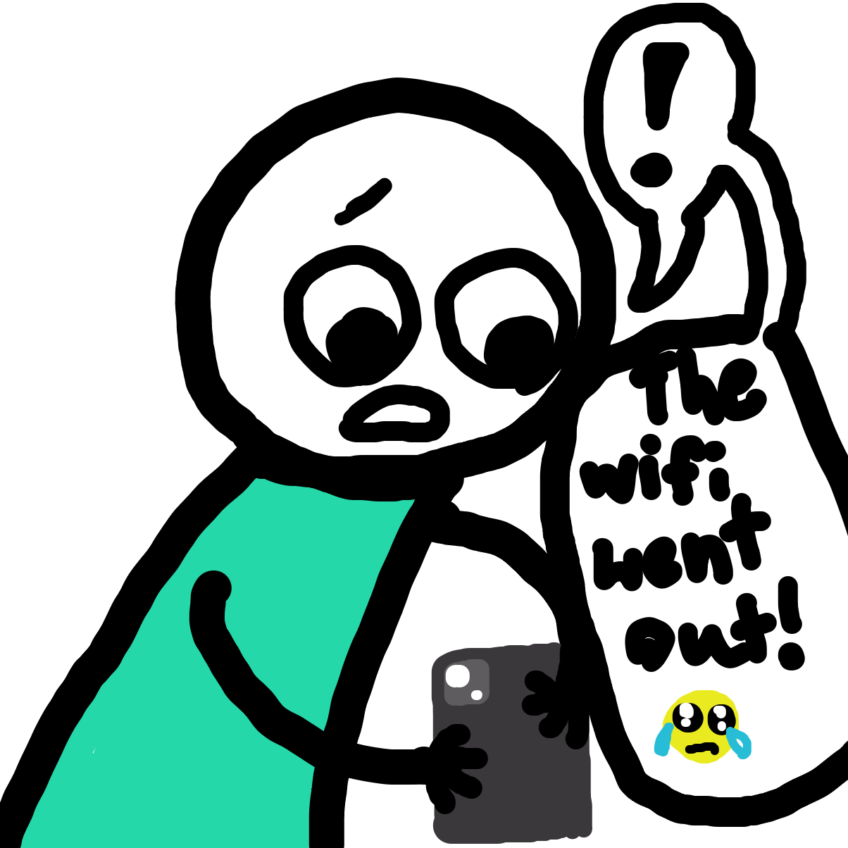 First panel in Phone drawn in our free online drawing game