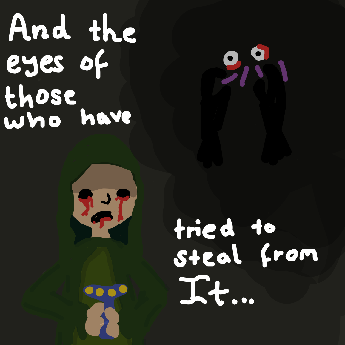 ooo let's try not to show the monster until we build it up a bit - Online Drawing Game Comic Strip Panel by unfortunate fool