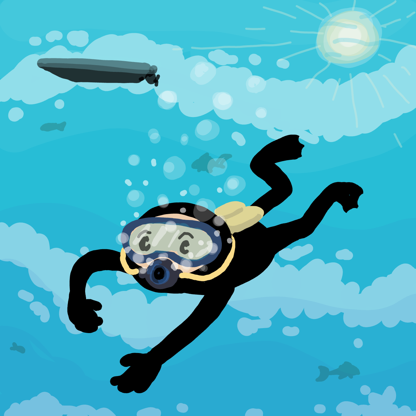 Drawing in Scuba Dave's Undersea Adventure by Wizard Croissant