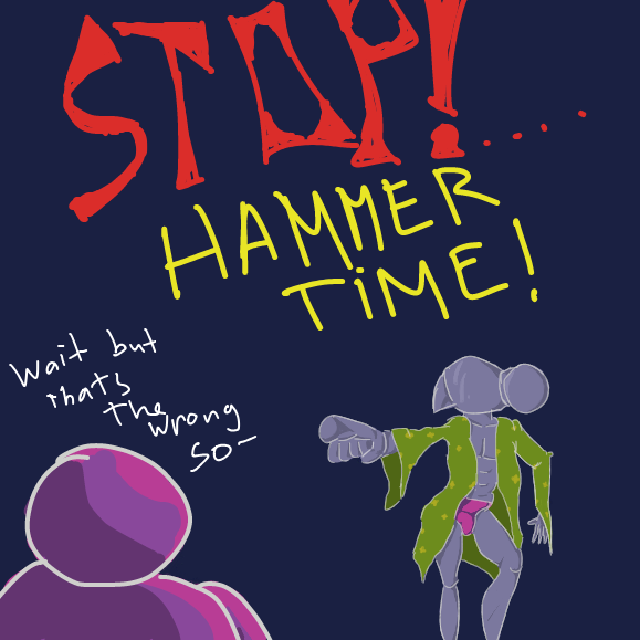 this is the second hammer ive drawn today. hmm - Online Drawing Game Comic Strip Panel by Robro