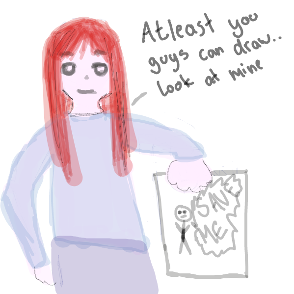 She sows her drawing - Online Drawing Game Comic Strip Panel by kappa