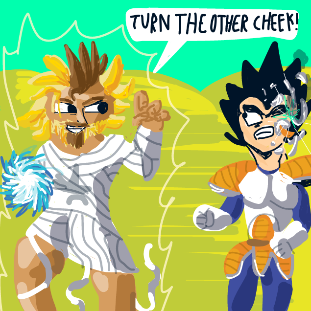 sorry super jesus for my poor rendition - Online Drawing Game Comic Strip Panel by Vytron