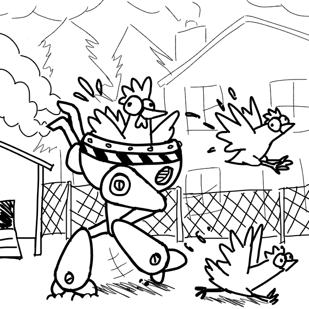 Drawing in Chicken Walker by SeanTrunks