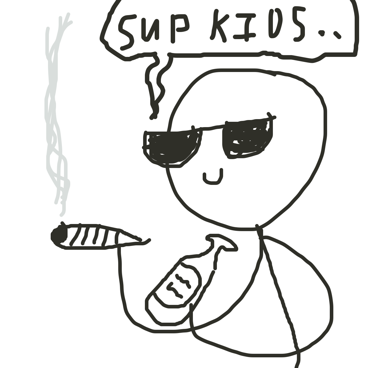 “You kids cool or what?” - Online Drawing Game Comic Strip Panel by notquiteright_comics