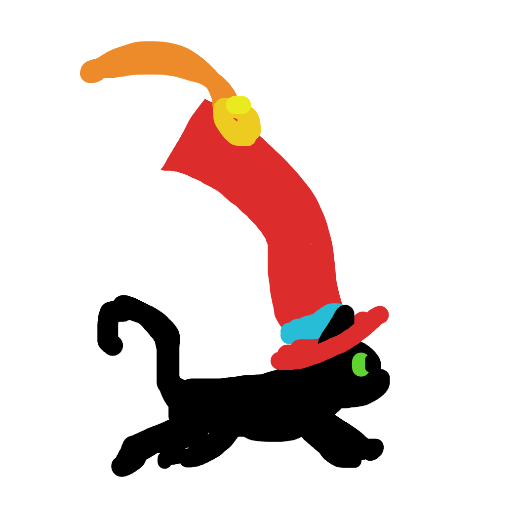 First panel in Hat Cat 3 drawn in our free online drawing game