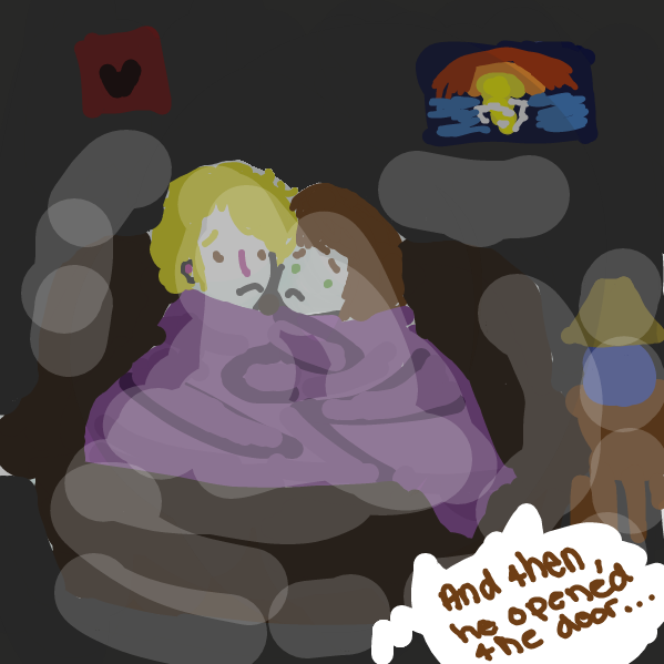 Horror movie binge - Online Drawing Game Comic Strip Panel by Q