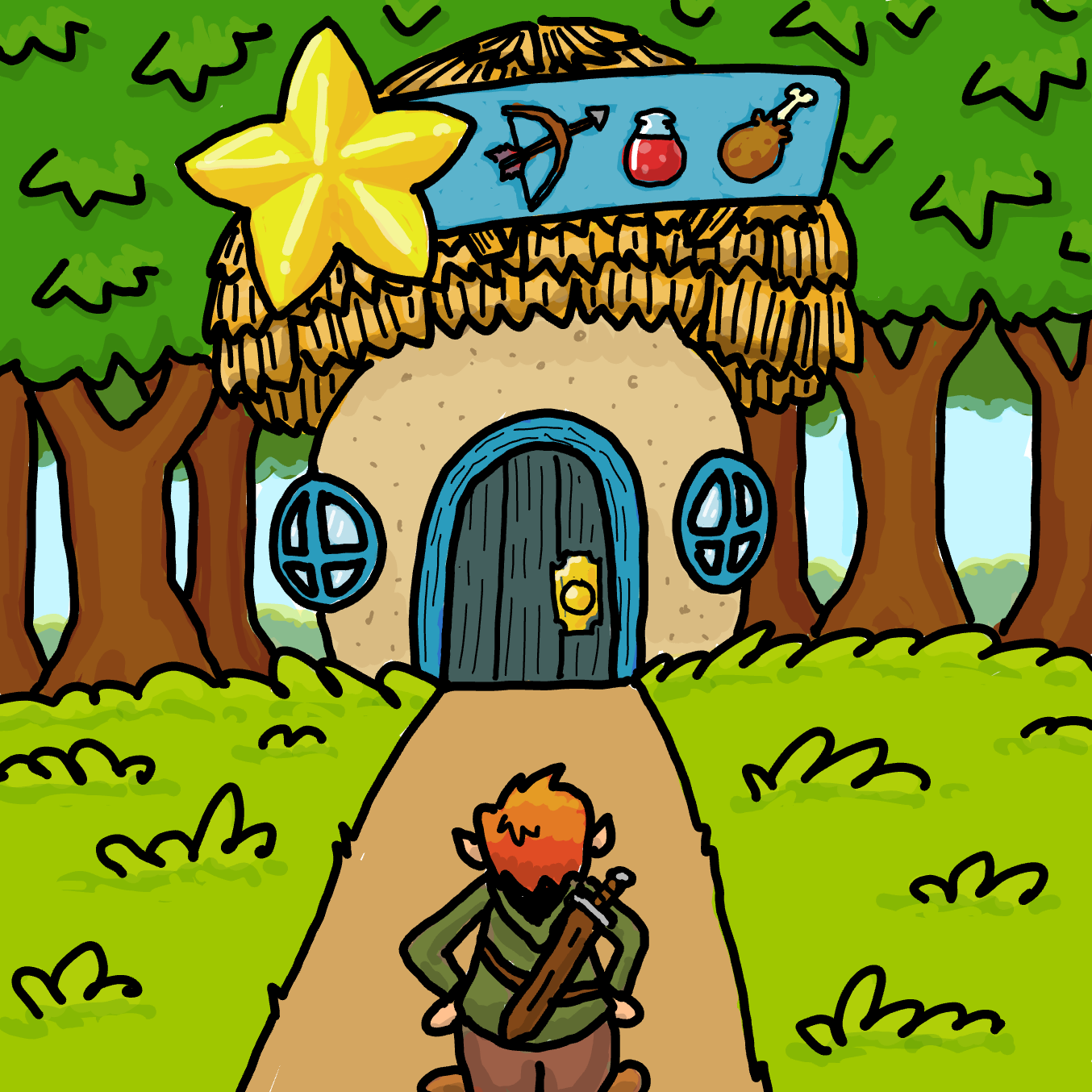 Drawing in Super Shiny Star Shack by Wizard Croissant