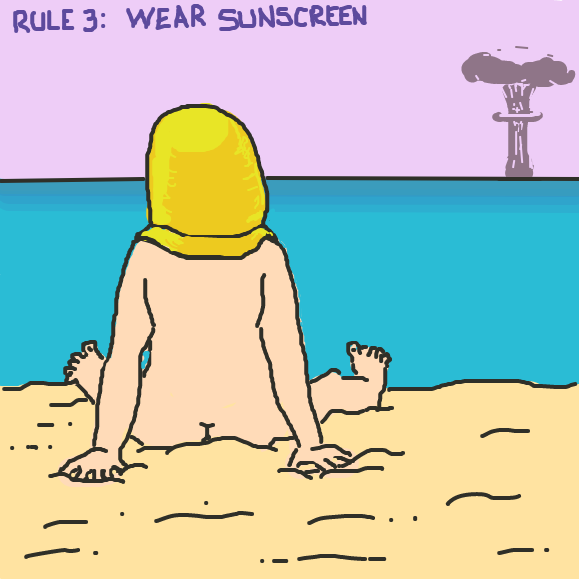 Drawing in 3 easy tips to surviving a nuclear holocaust by Dogg