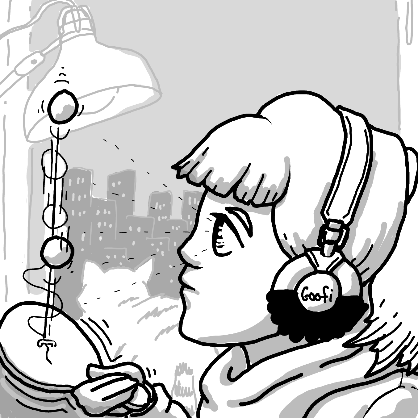 Drawing in Lofi Beats to Goof Off To by Wizard Croissant