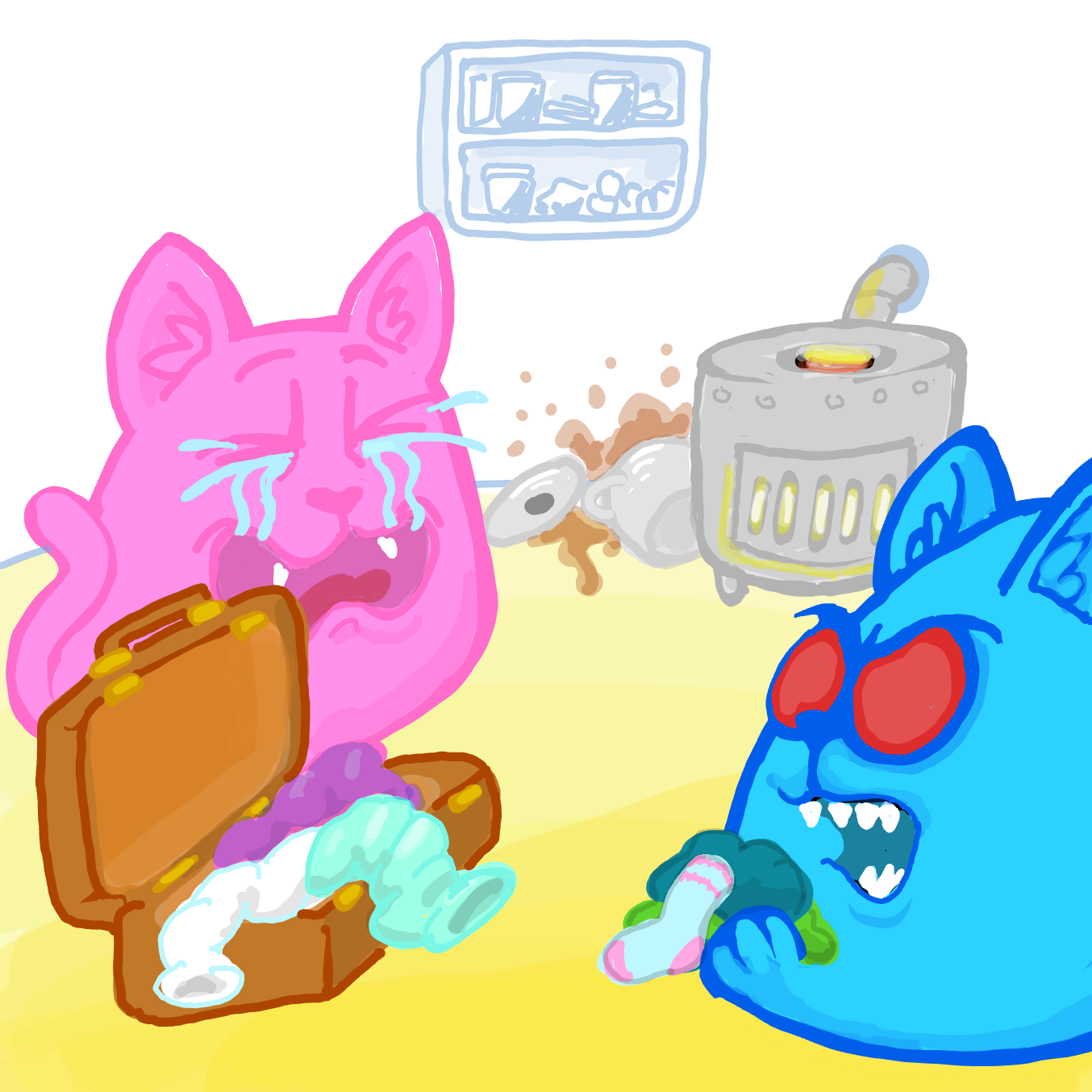 Drawing in Toby Wonky Cat: Friends No More by Wizard Croissant