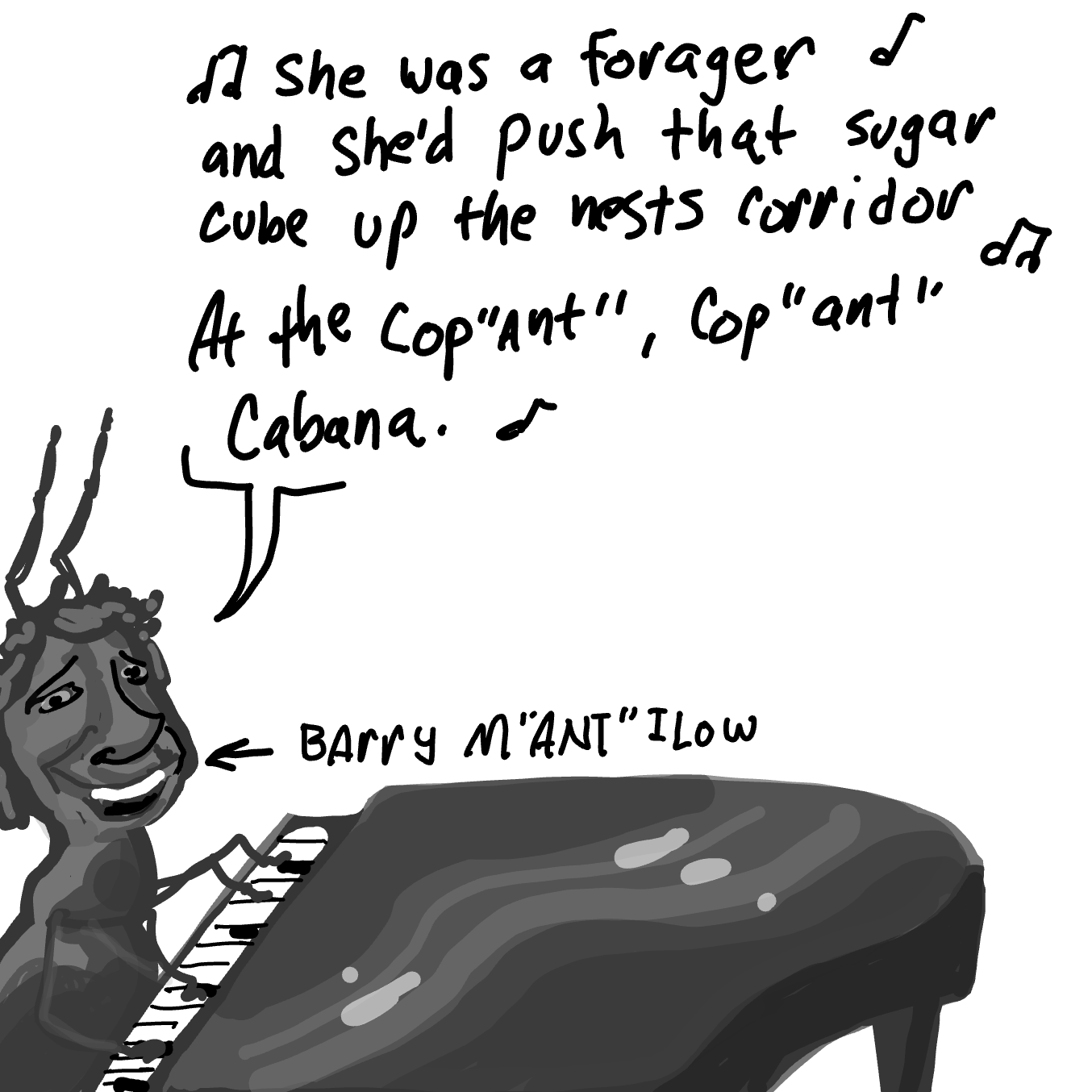 Drawing in Her name was Bilba by Wizard Croissant