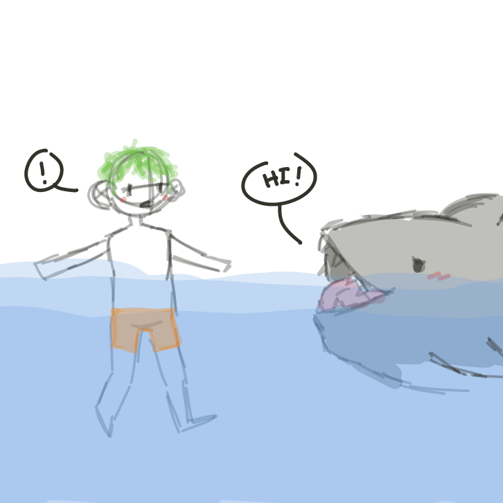 Shark says hello :) - Online Drawing Game Comic Strip Panel by EdamameBean