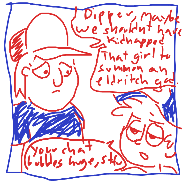 idk who the first guy is, the second guy is dipper from gravity falls - Online Drawing Game Comic Strip Panel by pansreader