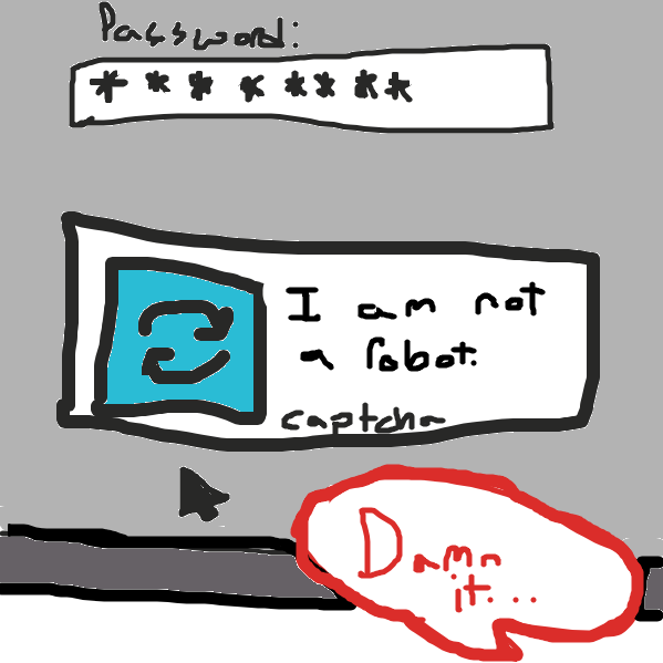 I don't think there actually is a captcha tho.  - Online Drawing Game Comic Strip Panel by SoupDuck