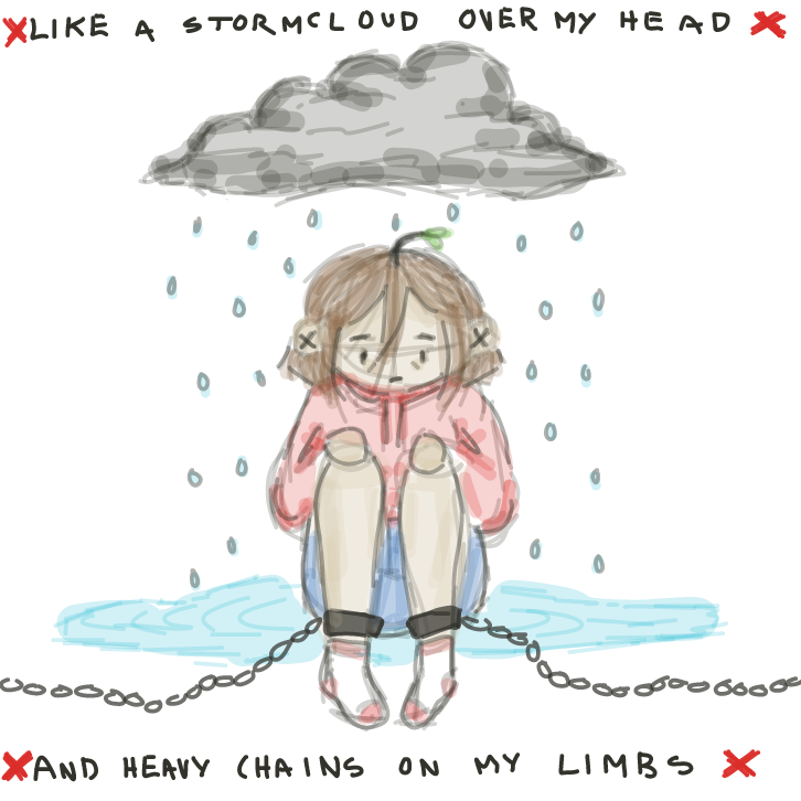 It gets kind of scary sometimes.
I'm afraid of lightning. - Online Drawing Game Comic Strip Panel by EdamameBean