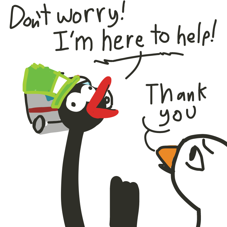 A baby bird's head is bleeding and The Black Slit came to the rescue in time! - Online Drawing Game Comic Strip Panel by KringlePringles